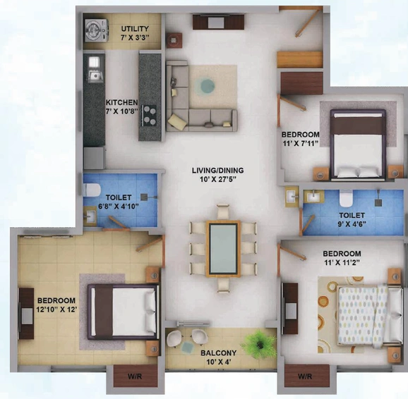 3 BHK Flat in Urban Tree Fantastic in Vanagaram, Chennai - Image 805973