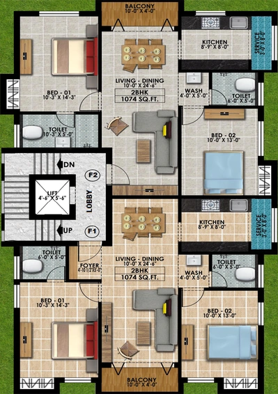 Floor Plan of Vedic Mantra Enclave Apartments in Sholinganallur, Chennai - Image 136397