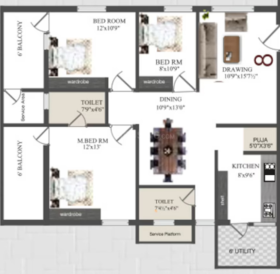3 BHK Flat in Navya Symphony in Bachupally, Hyderabad - Image 805981