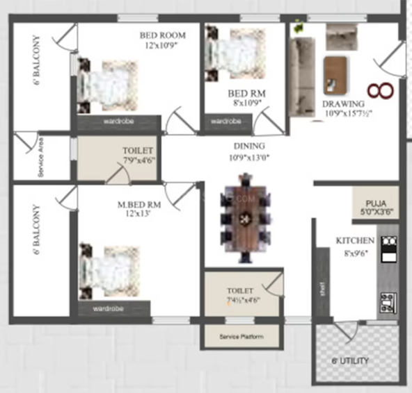 3 BHK Flat in Navya Symphony in Bachupally, Hyderabad - Image 805982