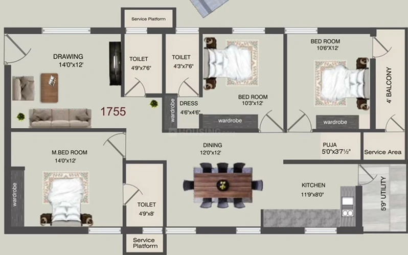 3 BHK Flat in Navya Symphony in Bachupally, Hyderabad - Image 805983