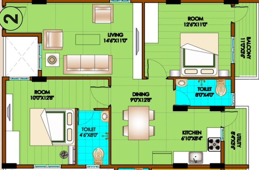 2 BHK Flat in Rathna Deepaka Lotus in Konanakunte, Bangalore - Image 805987