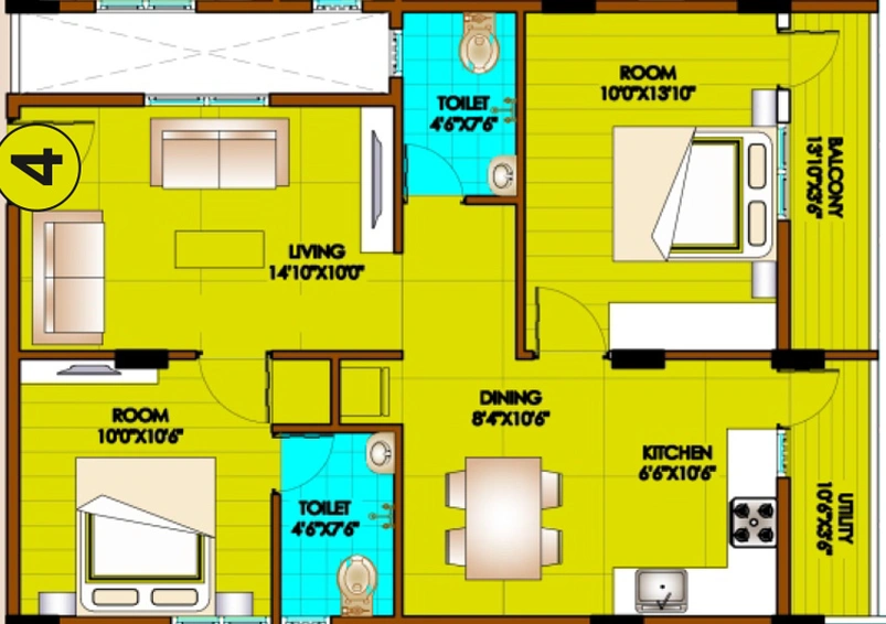 2 BHK Flat in Rathna Deepaka Lotus in Konanakunte, Bangalore - Image 805986