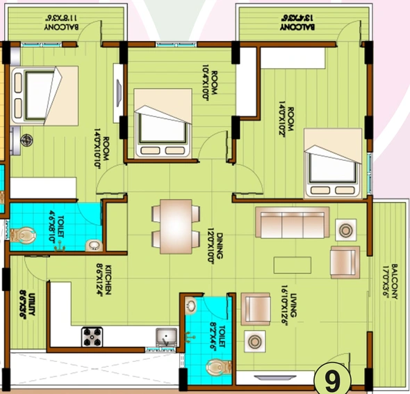 3 BHK Flat in Rathna Deepaka Lotus in Konanakunte, Bangalore - Image 805990