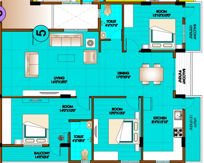 3 BHK Flat in Rathna Deepaka Lotus in Konanakunte, Bangalore - Image 805991