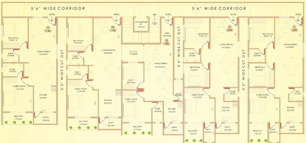 Floor Plan of Dhiraan Avenue in Kanakapura, Bangalore - Image 136442