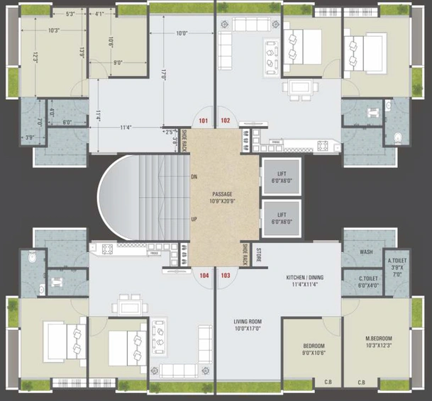 Floor Plan of Anokhi Pahel Mithila Heights in Mota Varachha, Surat - Image 92727