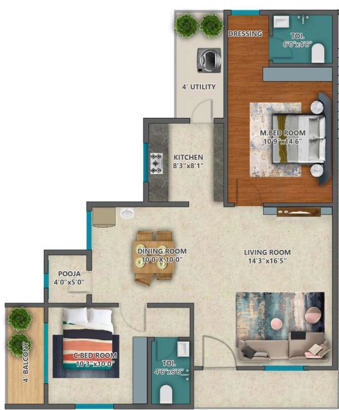 2 BHK Flat in Nirvana Vivanta in Bachupally, Hyderabad - Image 805998