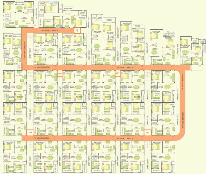 Floor Plan of NSK Bliss Meadows in Madeenguda, Hyderabad - Image 136473