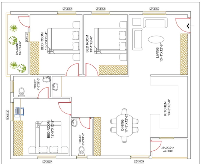3 BHK Flat in N.V. DSG Dhivya Shree Shakthi in Miyapur, Hyderabad - Image 806009