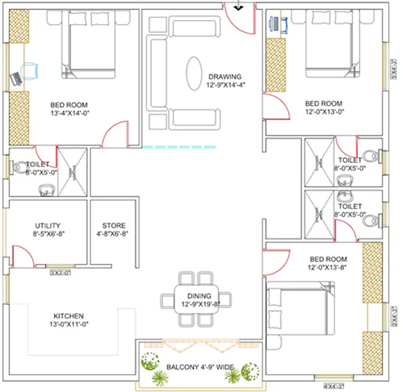 3 BHK Flat in N.V. DSG Dhivya Shree Shakthi in Miyapur, Hyderabad - Image 806010