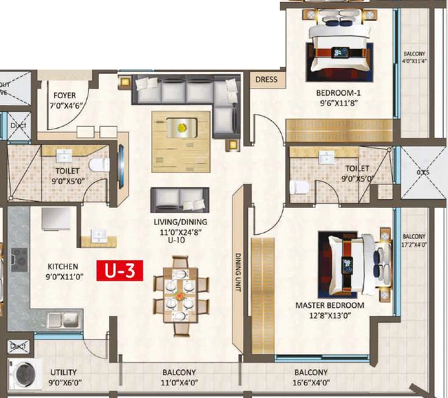3 BHK Flat in Redtree Raindrops in Konanakunte, Bangalore - Image 806013
