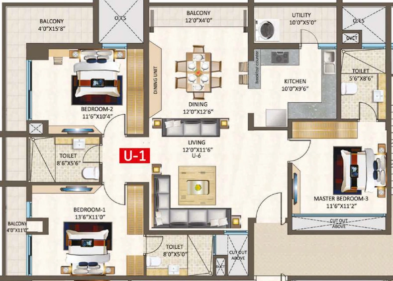 3 BHK Flat in Redtree Raindrops in Konanakunte, Bangalore - Image 806014