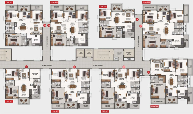 Floor Plan of Origin Amogha in Kollur, Hyderabad - Image 136502