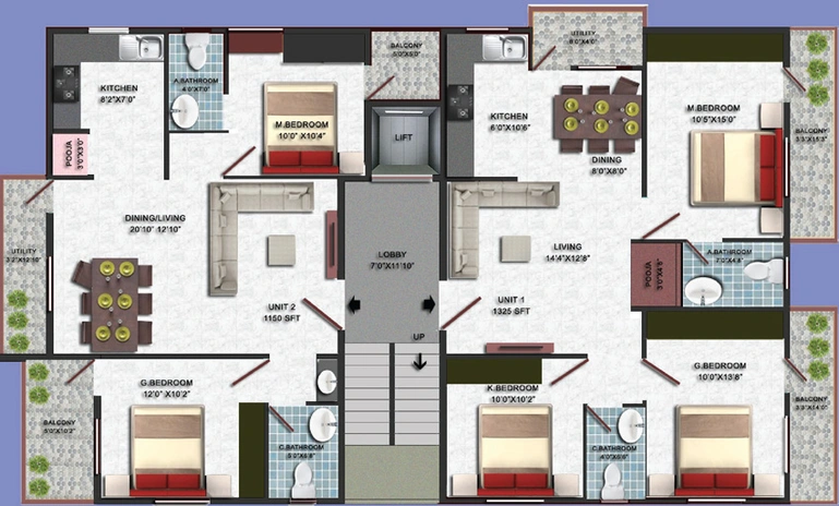 Floor Plan of Raindrop Springs in Kanakapura, Bangalore - Image 136509