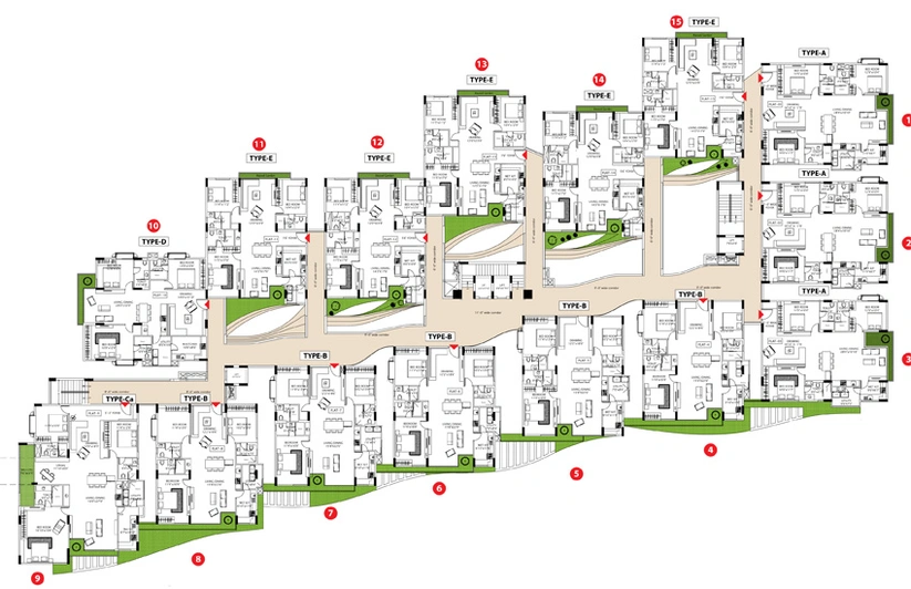 Floor Plan of Pooja Rising Lyrics in Himayat Nagar, Hyderabad - Image 136551