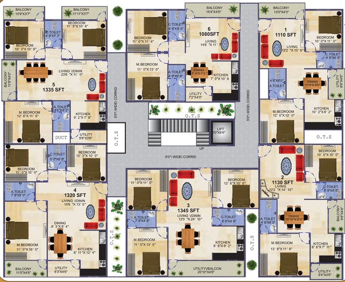Floor Plan of SRR Raj Enclave in Kanakapura, Bangalore - Image 136562