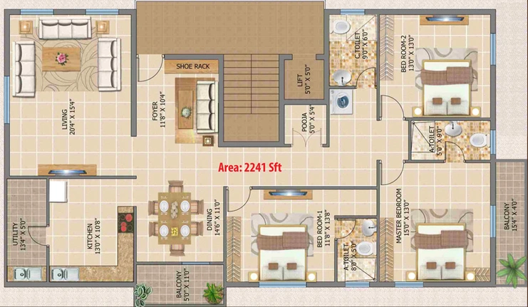 3 BHK Flat in Redtree Classic in Konanakunte, Bangalore - Image 806046