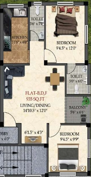 2 BHK Flat in Shine Shelters Pammal in Pammal, Chennai - Image 806054