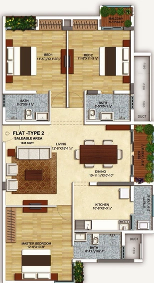 3 BHK Flat in Spero Bougainvillea in Saidapet, Chennai - Image 806055