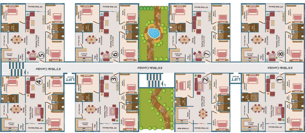 Floor Plan of Prithvi Privilege Elite 40 in Kompally, Hyderabad - Image 136635