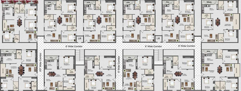Floor Plan of Quorizon Navya Trinity in Peerzadiguda, Hyderabad - Image 136667