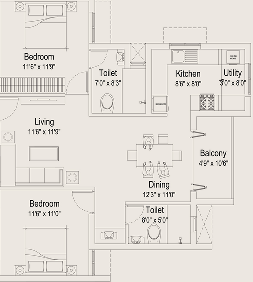 2 BHK Flat in Nova Sprint in Ambattur, Chennai - Image 806073