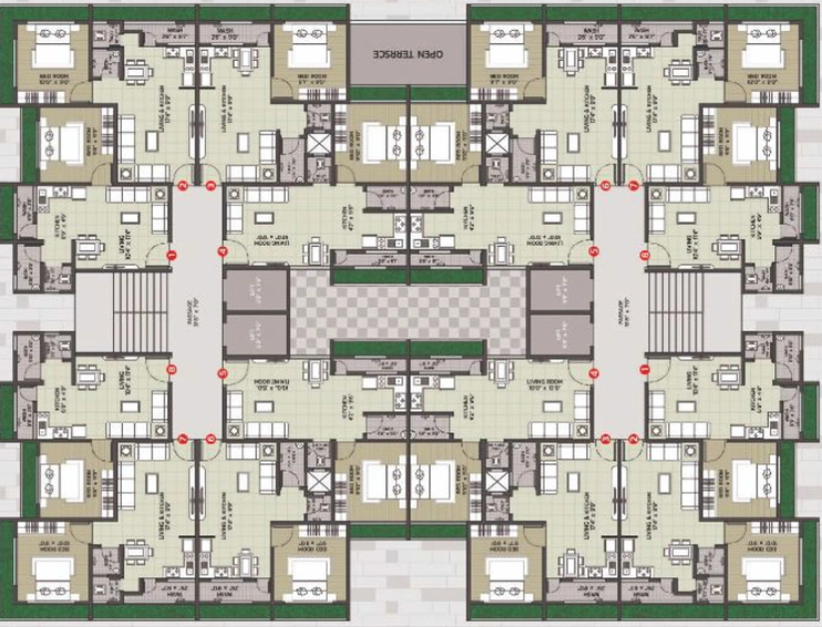 Floor Plan of Khodabhai Happy Residency in Amroli, Surat - Image 93229
