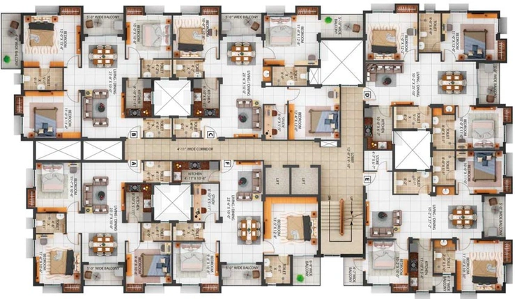 Floor Plan of Merlin Isle in Kasba, Kolkata - Image 136736