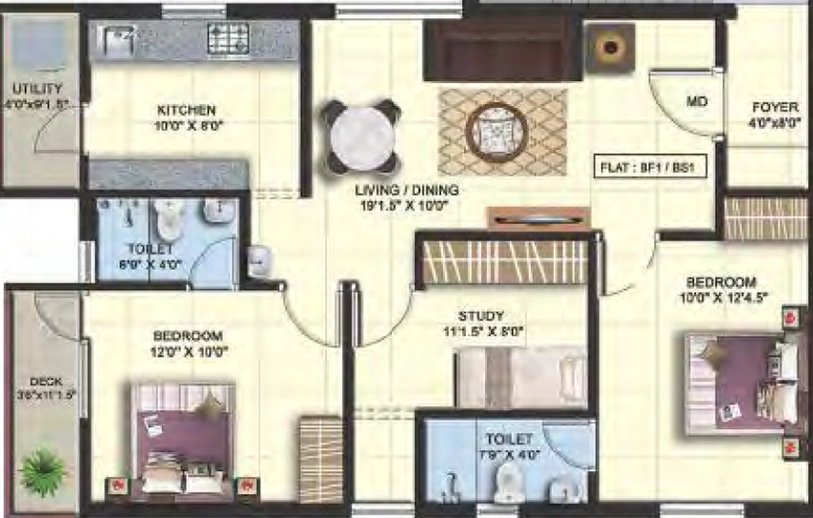 2.5 BHK Flat in Colorhomes Castle in Perumbakkam, Chennai - Image 806095
