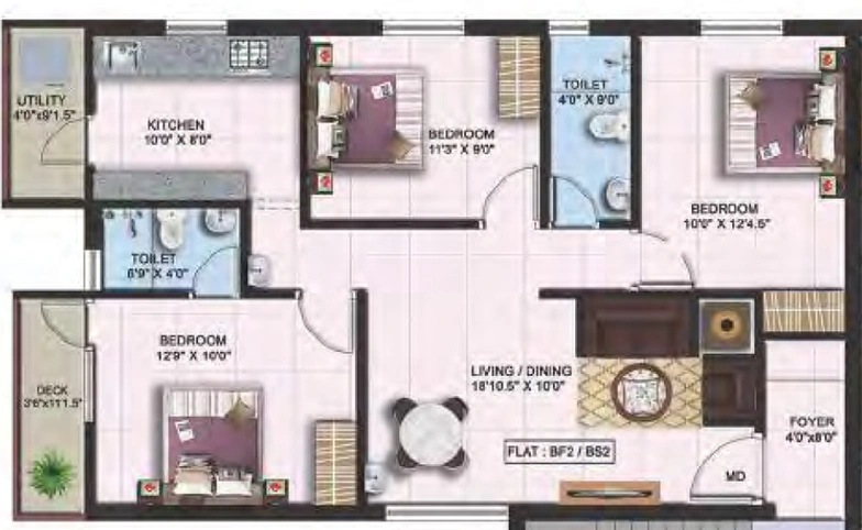 3 BHK Flat in Colorhomes Castle in Perumbakkam, Chennai - Image 806096