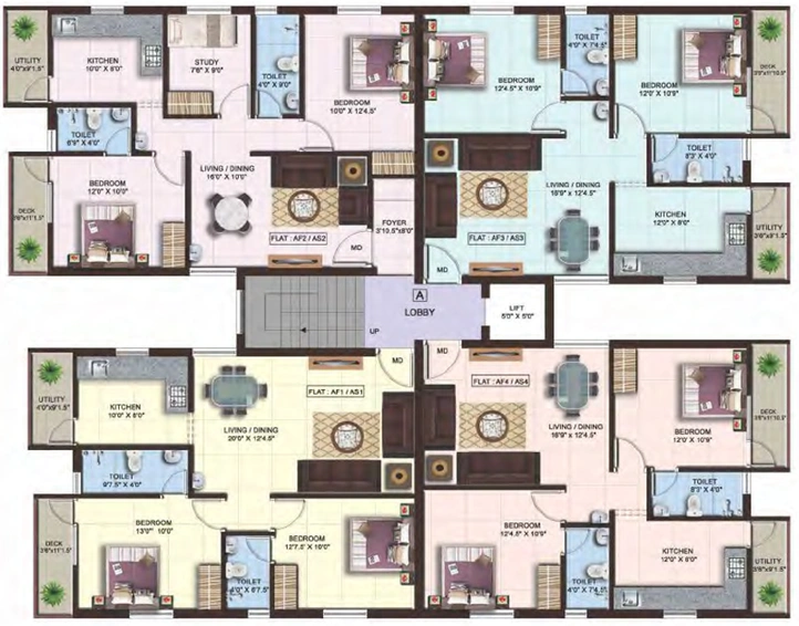 Floor Plan of Colorhomes Castle in Perumbakkam, Chennai - Image 136772