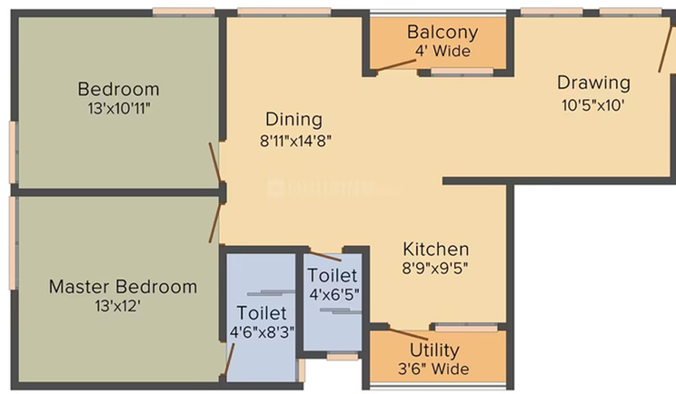 2 BHK Flat in Rami Reddy Mahadev Towers in Attapur, Hyderabad - Image 806125
