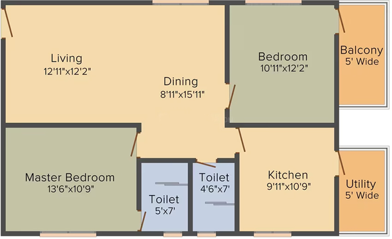2 BHK Flat in Rami Reddy Mahadev Towers in Attapur, Hyderabad - Image 806126