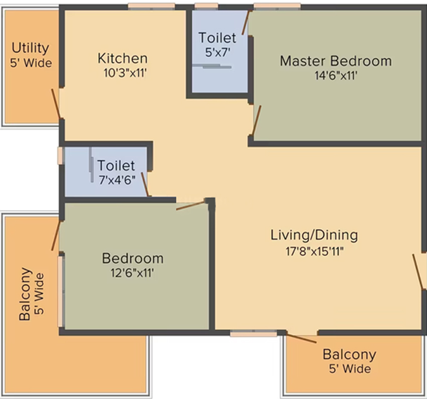 2 BHK Flat in Rami Reddy Mahadev Towers in Attapur, Hyderabad - Image 806127