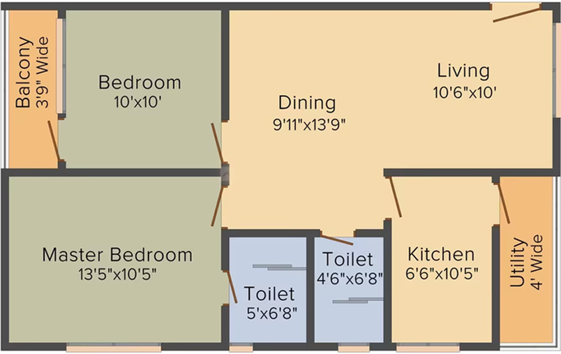 2 BHK Flat in Rami Reddy Mahadev Towers in Attapur, Hyderabad - Image 806124