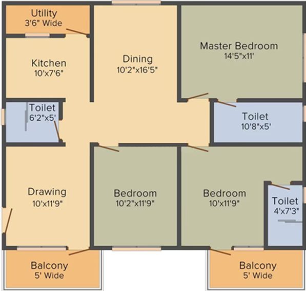 3 BHK Flat in Rami Reddy Mahadev Towers in Attapur, Hyderabad - Image 806128