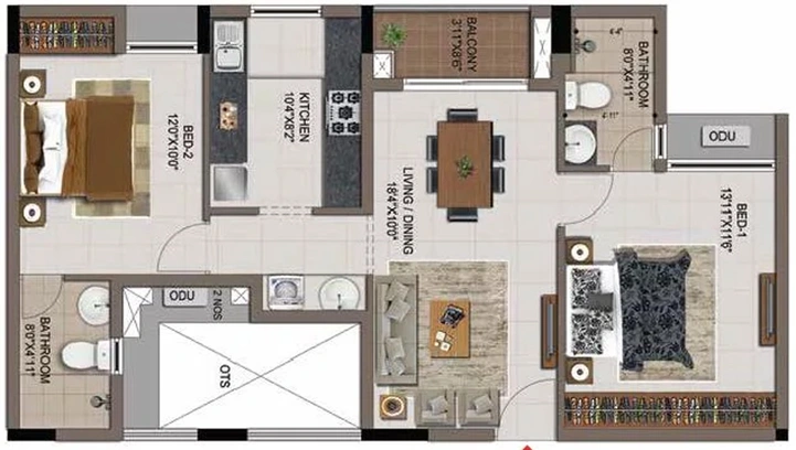2 BHK Flat in Casagrand Zenith in Medavakkam, Chennai - Image 806155