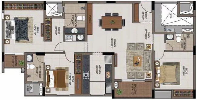 3 BHK Flat in Casagrand Zenith in Medavakkam, Chennai - Image 806158