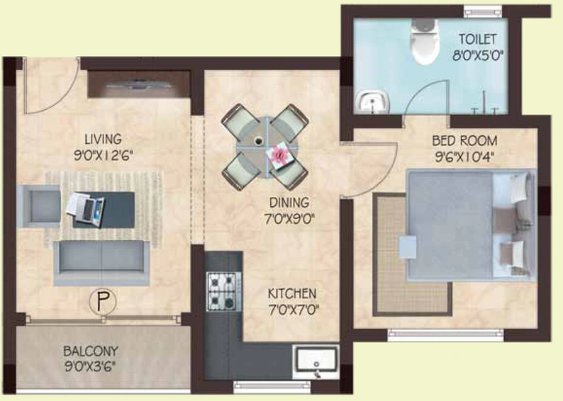 1 BHK Flat in Casagrand Aldea in Thoraipakkam, Chennai - Image 806163