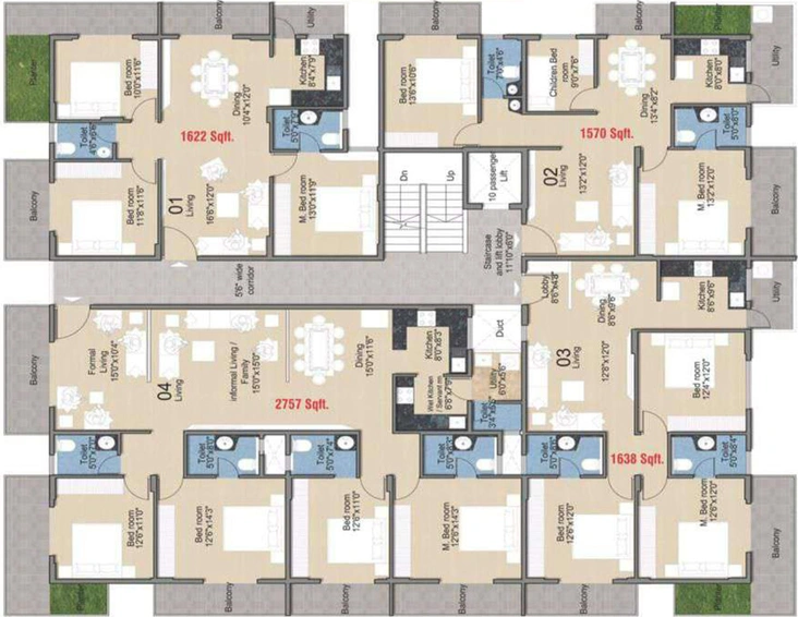 Floor Plan of Pinnacle Classic in JP Nagar, Bangalore - Image 136927