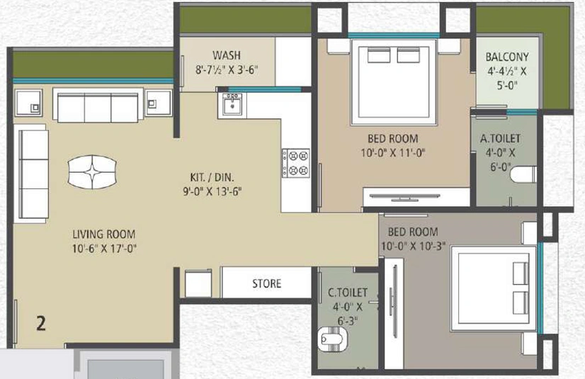 2 BHK Flat in Ganga Heights in Ved, Surat - Image 662531