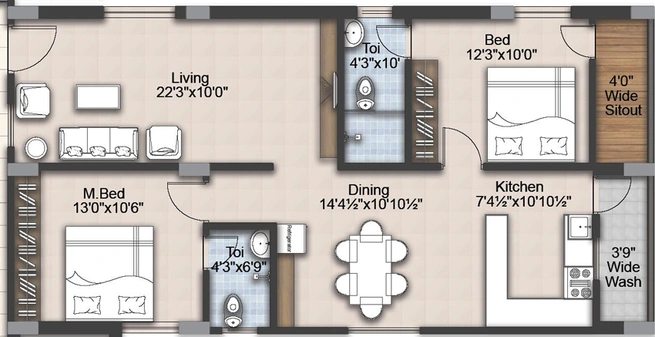 2 BHK Flat in RNG Westend in Bachupally, Hyderabad - Image 806199