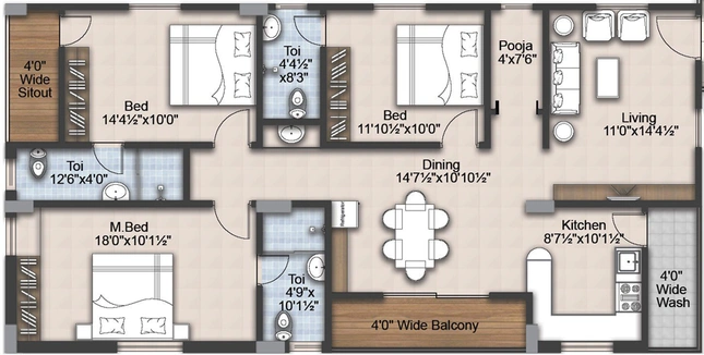 3 BHK Flat in RNG Westend in Bachupally, Hyderabad - Image 806202