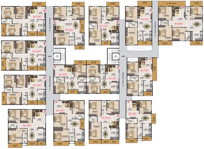 Floor Plan of MBM Mandevilla in JP Nagar, Bangalore - Image 137034