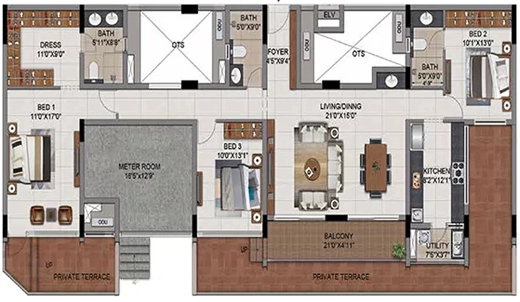 3 BHK Flat in Casagrand Millenia in Mogappair, Chennai - Image 806235
