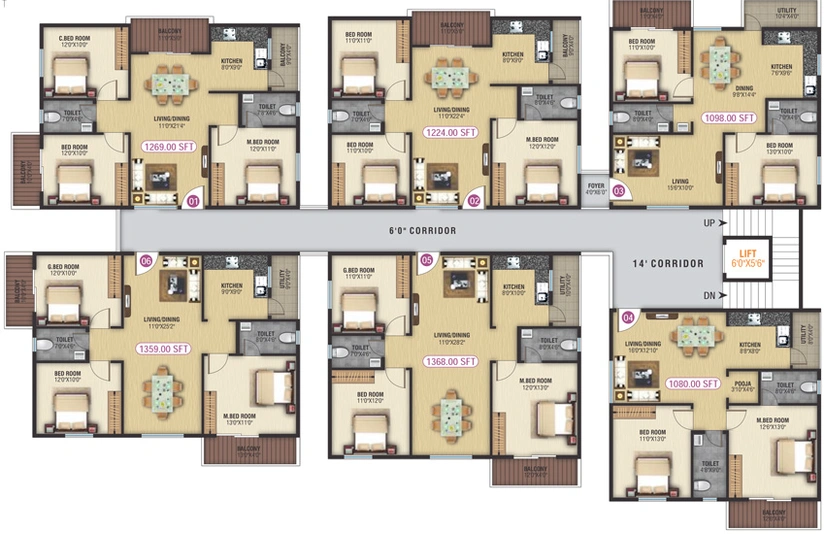 Floor Plan of MBM Green Woods in JP Nagar, Bangalore - Image 137106