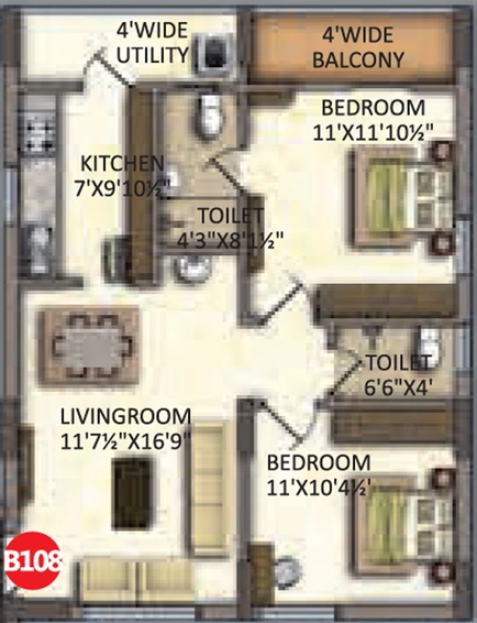 2 BHK Flat in RV Uddiipta in Karmanghat, Hyderabad - Image 806268