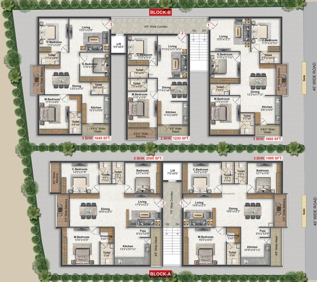 Master Plan of Saanvi Athena Homes in Manikonda, Hyderabad - Image 137181