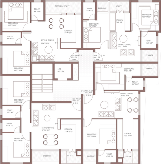 Floor Plan of Pragna Grandoor in Kanakapura, Bangalore - Image 143087